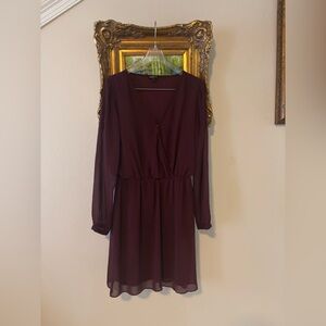 Express Burgundy Long Sleeve Dress